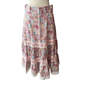 Vintage Floral, Lace Rick Rack‎ Trim, Cottagecore Skirt